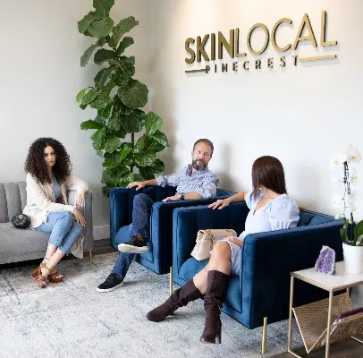 Patients in the waiting room of the SkinLocal clinic