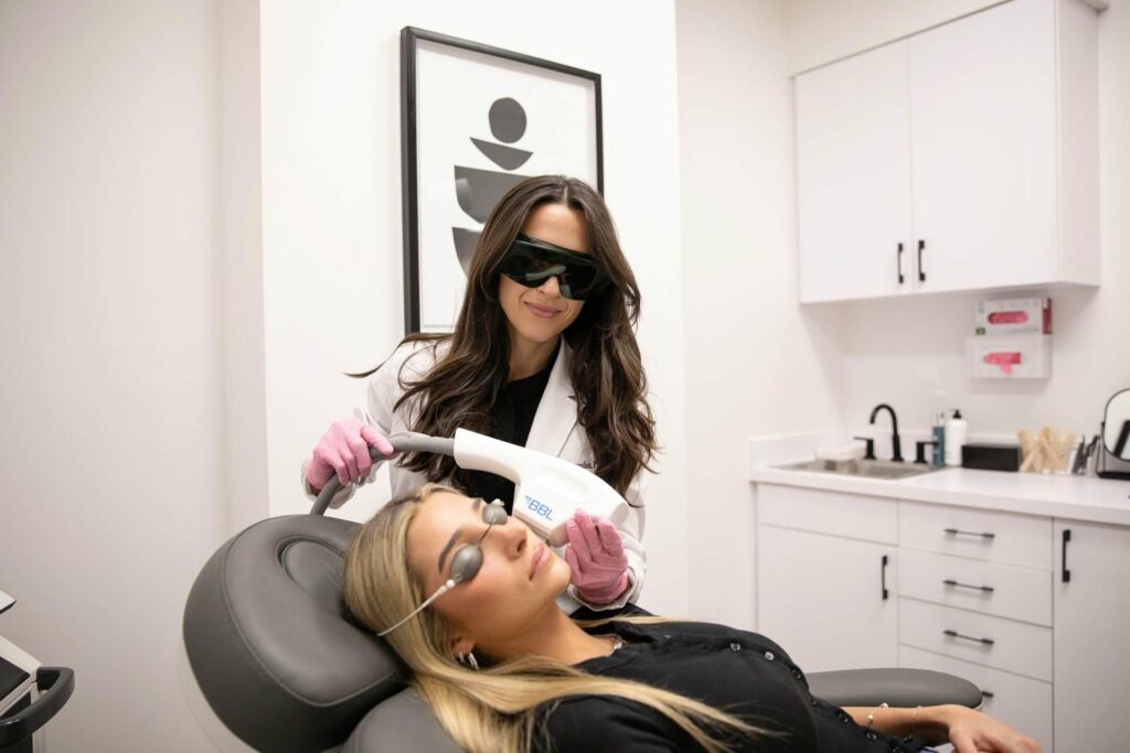 med spa treatments personalized plan skinlocal Blog 12 SkinLocal provider performing a BBL treatment as part of a personalized skin plan